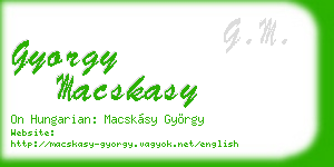 gyorgy macskasy business card