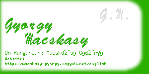 gyorgy macskasy business card